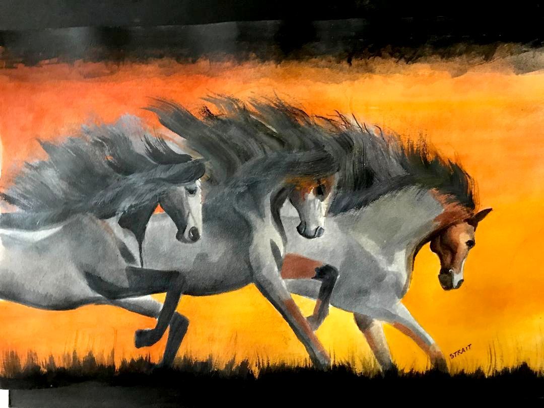 Yellowstone Horses: 11"x14" matted print